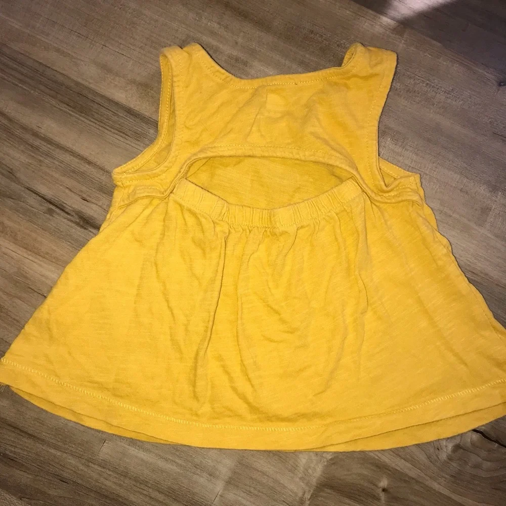 5/$25 VGUC Boho Baby Tank • Stay True • Bow Back • Mustard Yellow Gold Foiled